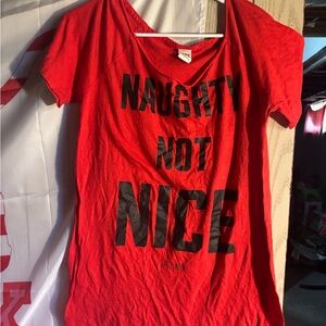 VS PINK “NAUGHTY NOT NICE” NIGHT GOWN and SHIRT